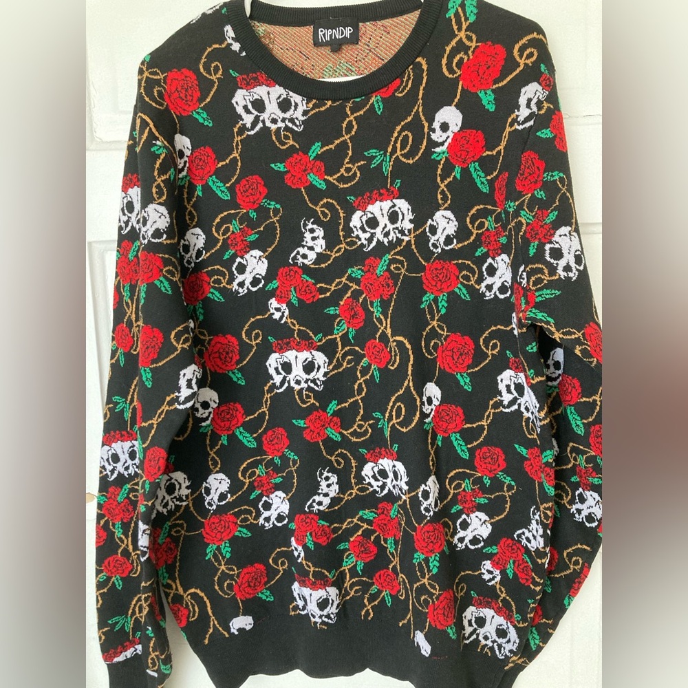 Ripndip Dead Roses skulls and roses sweater